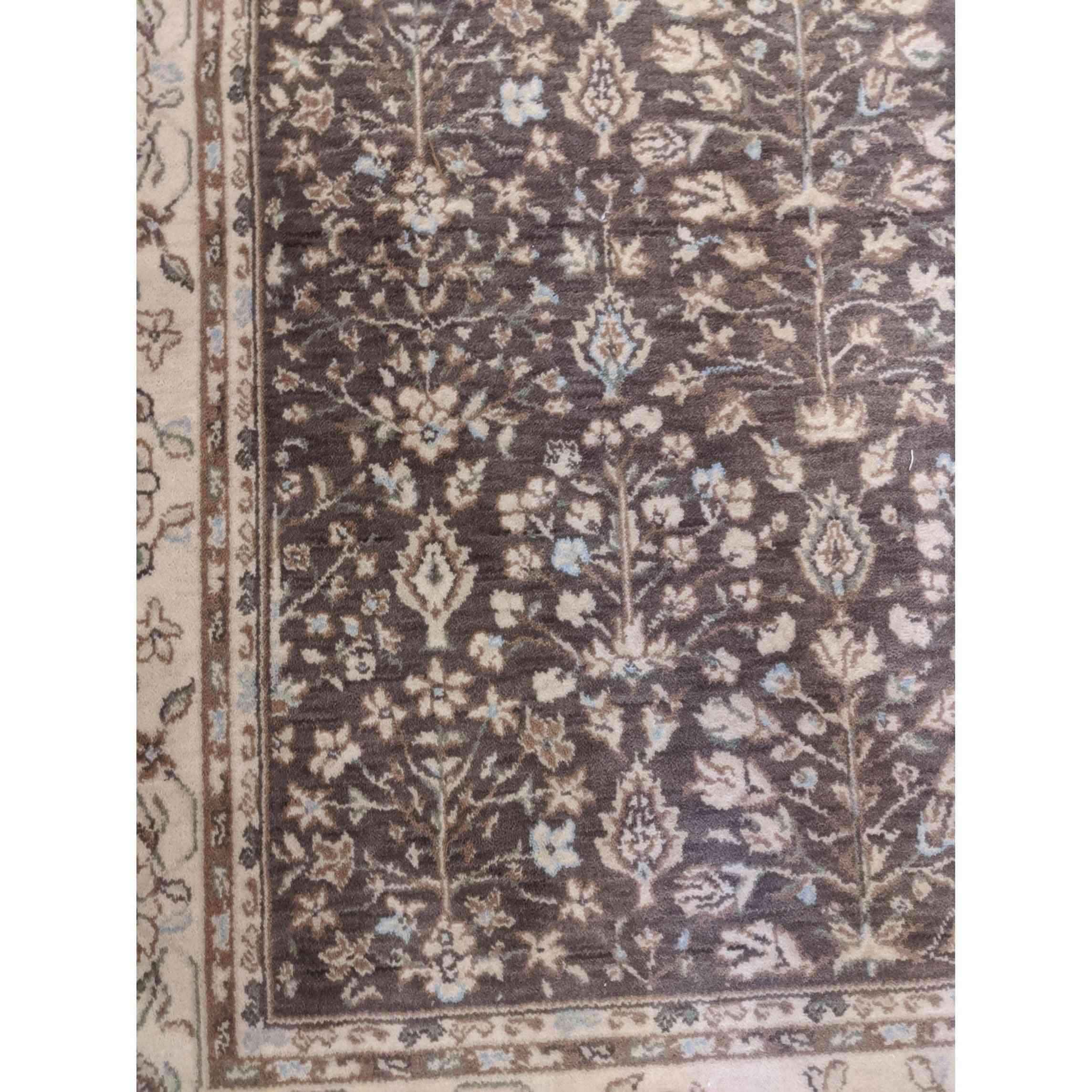 170 x 123 cm Powerloom Kashan Traditional Tan Rug - Rugoutlet