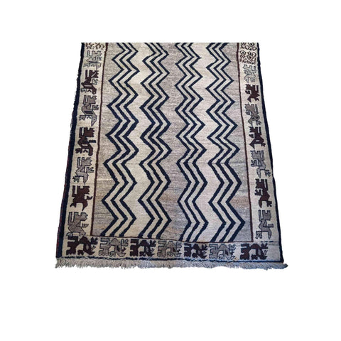 172 x 108 cm Qashqai Persian Tribal Grey Rug - Rugmaster