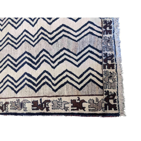 172 x 108 cm Qashqai Persian Tribal Grey Rug - Rugmaster