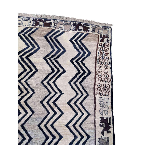 172 x 108 cm Qashqai Persian Tribal Grey Rug - Rugmaster