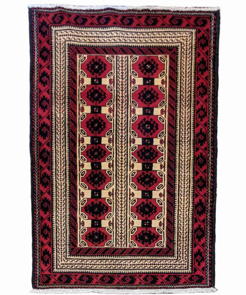 173 x 100 cm Persian Baluch Tribal Red Rug - Rugoutlet