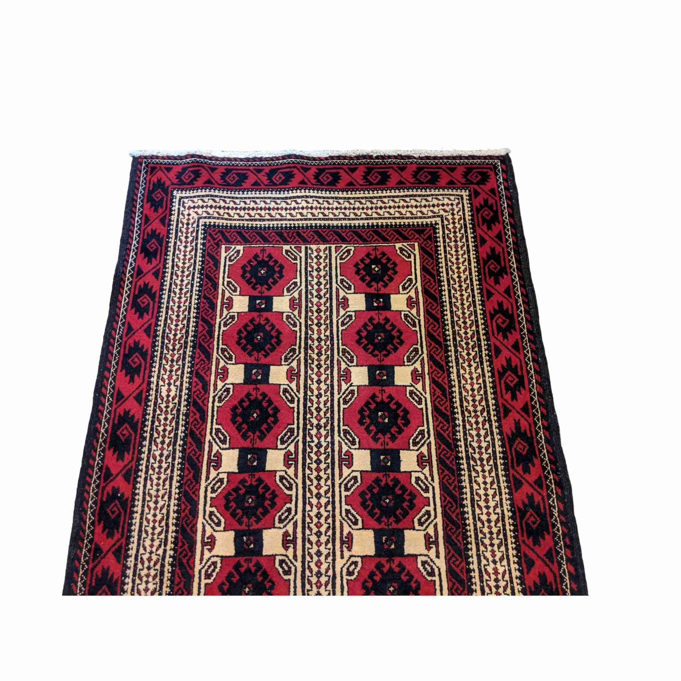 173 x 100 cm Persian Baluch Tribal Red Rug - Rugmaster