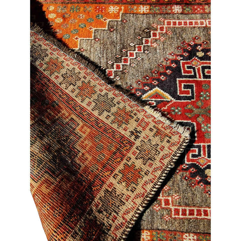 174 x 110 cm Persian Qashqai Persian Tribal Orange Rug - Rugoutlet