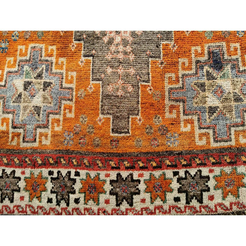 174 x 110 cm Persian Qashqai Persian Tribal Orange Rug - Rugmaster