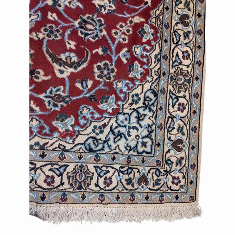 174 x 114 cm Persian Nain Traditional Magenta Rug - Rugoutlet