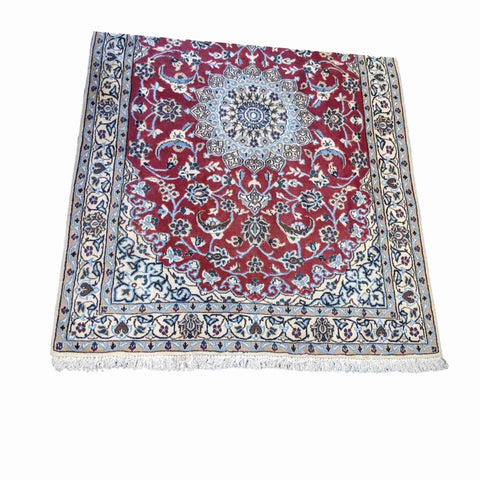 174 x 114 cm Persian Nain Traditional Magenta Rug - Rugoutlet