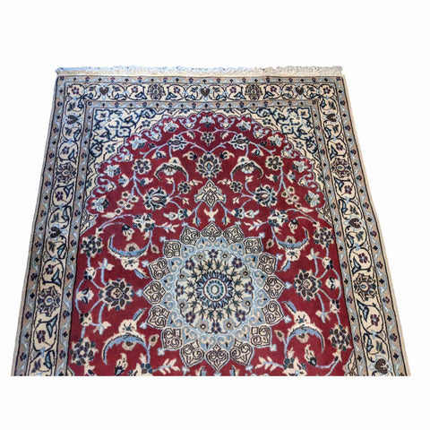 174 x 114 cm Persian Nain Traditional Magenta Rug - Rugoutlet