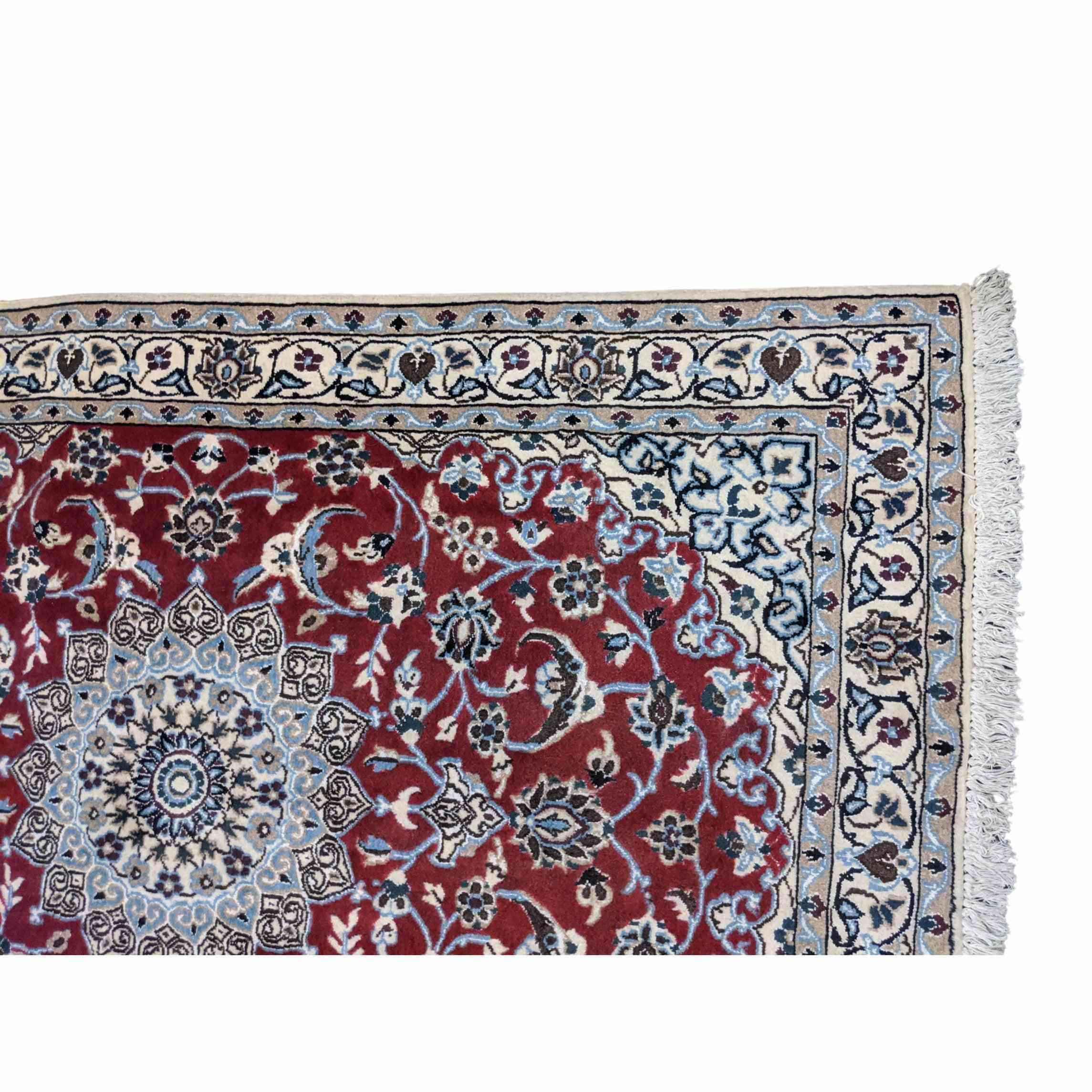 174 x 114 cm Persian Nain Traditional Magenta Rug - Rugmaster