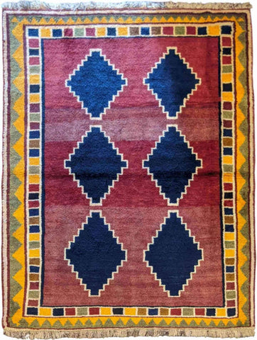 175 x 123 cm Persian Gabbeh Tribal Red Rug - Rugoutlet