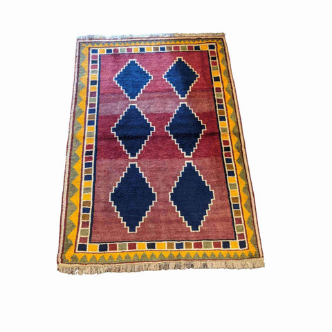 175 x 123 cm Persian Gabbeh Tribal Red Rug - Rugoutlet