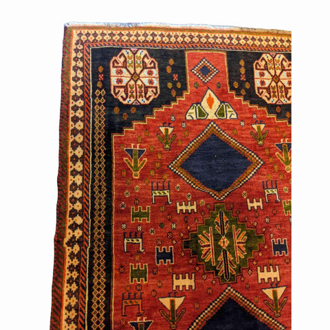 175 x 128 cm Qashqai Tribal Orange Rug - Rugoutlet