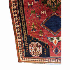 175 x 128 cm Qashqai Tribal Orange Rug - Rugmaster