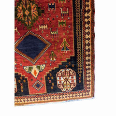 175 x 128 cm Qashqai Tribal Orange Rug - Rugmaster