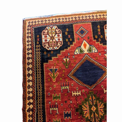 175 x 128 cm Qashqai Tribal Orange Rug - Rugoutlet