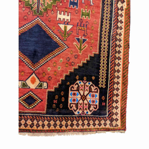 175 x 128 cm Qashqai Tribal Orange Rug - Rugoutlet