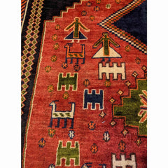 175 x 128 cm Qashqai Tribal Orange Rug - Rugoutlet