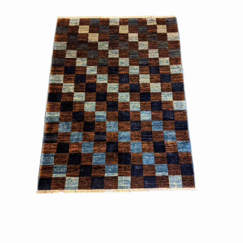 175 x 130 cm Hand made Natural Dye Brown Rug - Rugoutlet