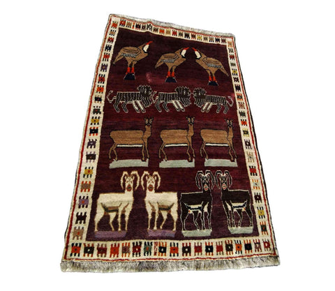 177 x 122 cm Shiraz Persian Qashqai Tribal Red Rug - Rugmaster