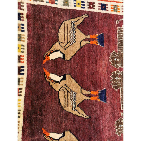 177 x 122 cm Shiraz Persian Qashqai Tribal Red Rug - Rugmaster