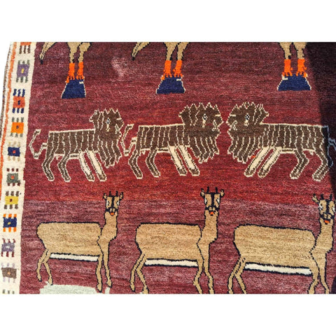 177 x 122 cm Shiraz Persian Qashqai Tribal Red Rug - Rugmaster
