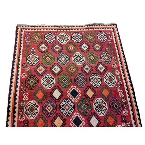 178 x 117 cm Qashqai Persian Tribal Red Rug - Rugmaster