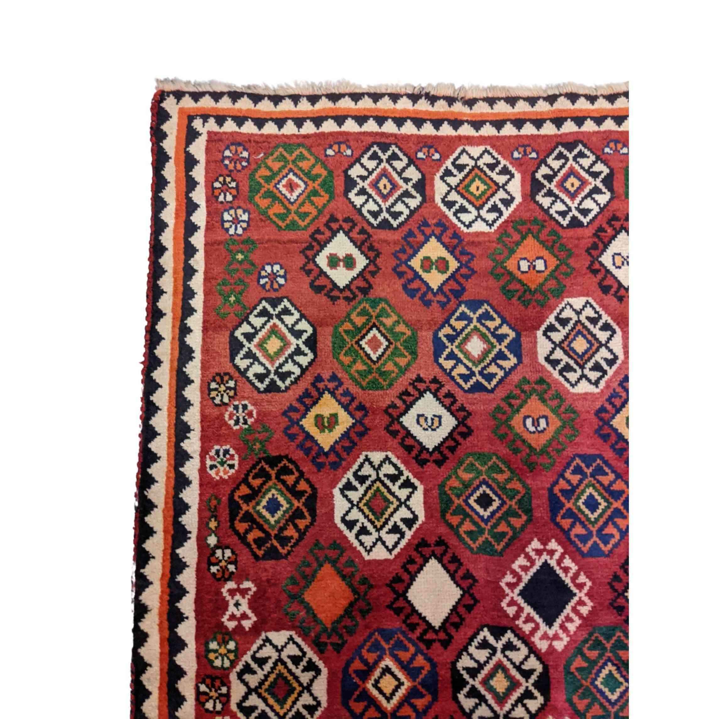 178 x 117 cm Qashqai Persian Tribal Red Rug - Rugmaster