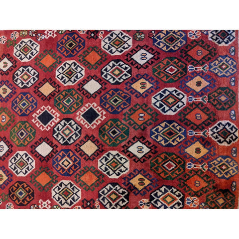 178 x 117 cm Qashqai Persian Tribal Red Rug - Rugoutlet
