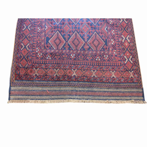 178 x 141 cm Afghan Mushwani Tribal Red Rug - Rugoutlet