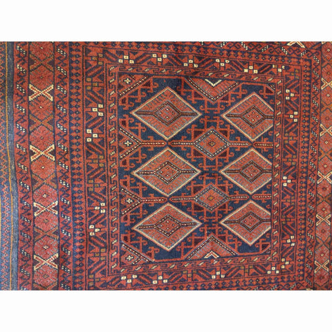 178 x 141 cm Afghan Mushwani Tribal Red Rug - Rugoutlet