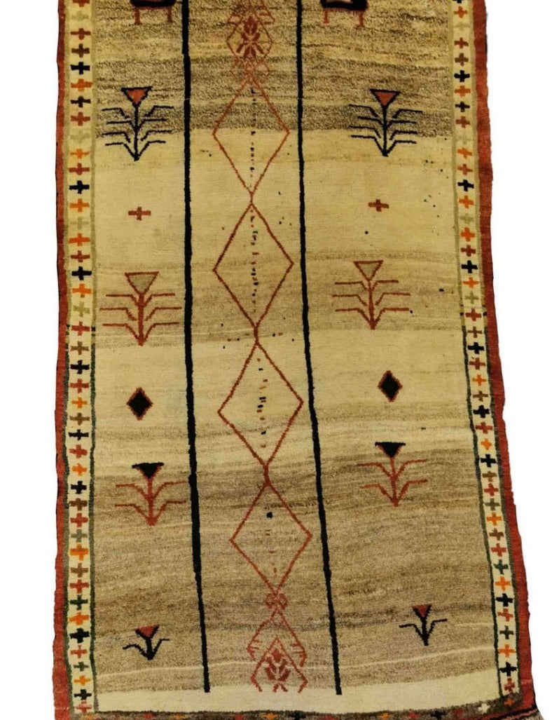 180 x 101 cm Qashqai Tribal Beige Rug - Rugoutlet