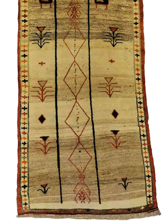 180 x 101 cm Qashqai Tribal Beige Rug - Rugmaster