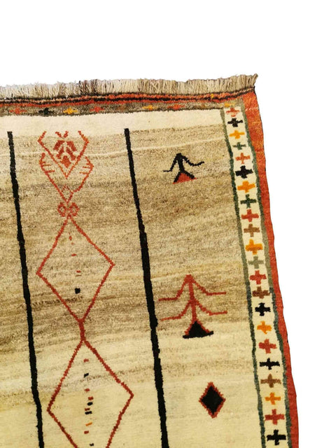 180 x 101 cm Qashqai Tribal Beige Rug - Rugmaster