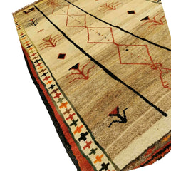 180 x 101 cm Qashqai Tribal Beige Rug - Rugoutlet