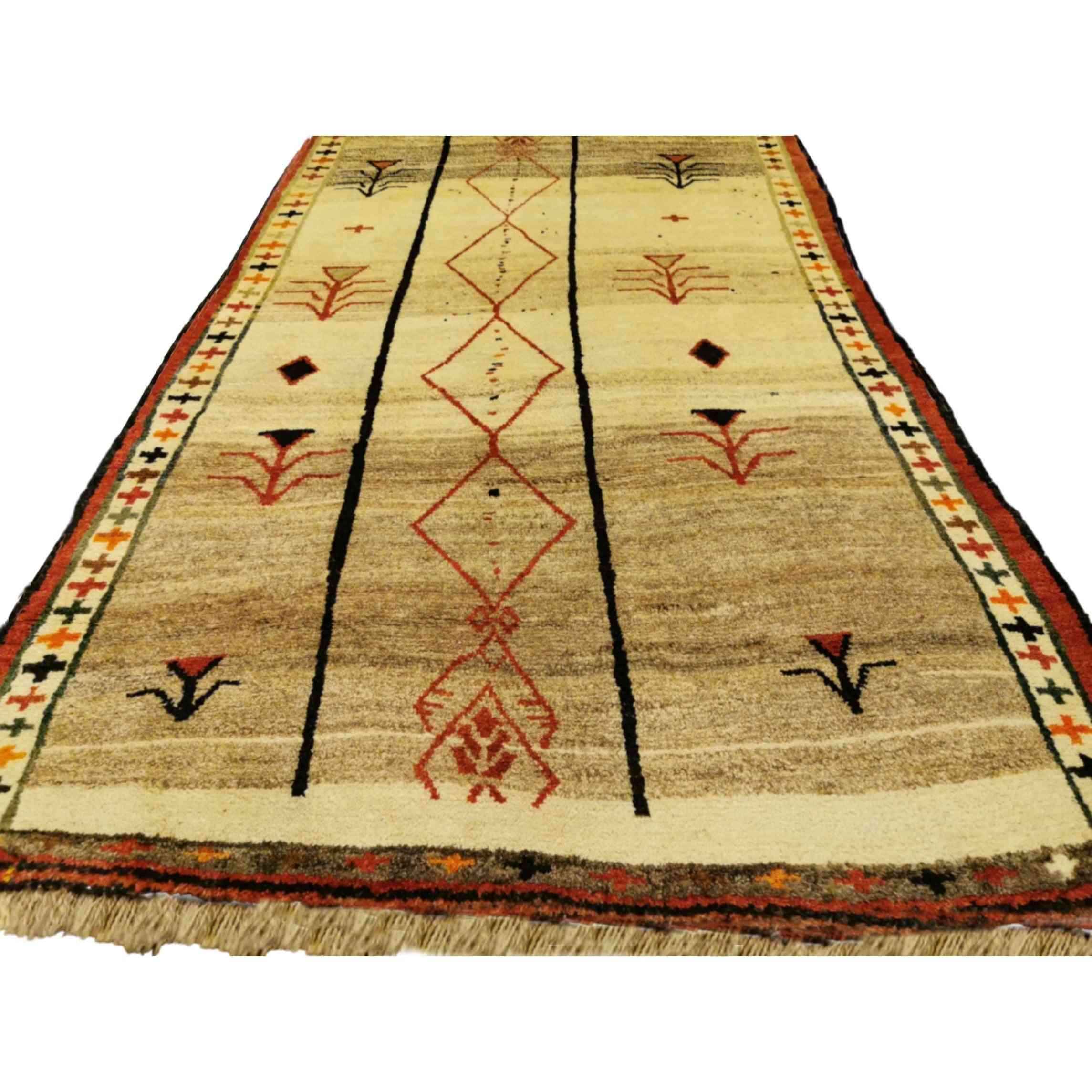 180 x 101 cm Qashqai Tribal Beige Rug - Rugmaster