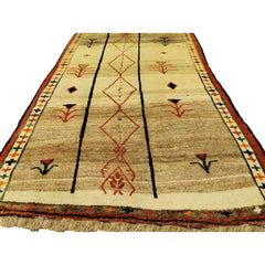 180 x 101 cm Qashqai Tribal Beige Rug - Rugoutlet