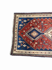 180 x 105 cm yalameh Nomadic Shiraz Tribal Blue Rug - Rugmaster