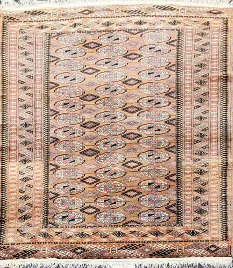 180 x 115 cm Turkmon Black Tribal Black Rug - Rugmaster