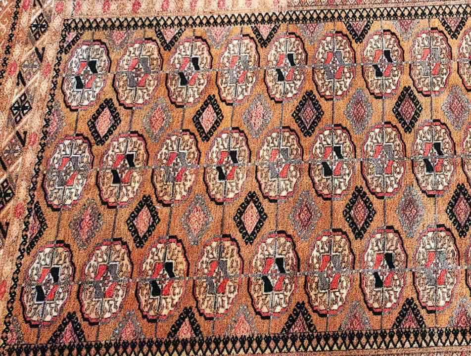 180 x 115 cm Turkmon Black Tribal Black Rug - Rugmaster