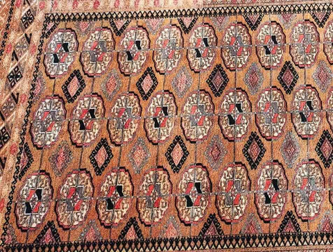 180 x 115 cm Turkmon Black Tribal Black Rug - Rugoutlet