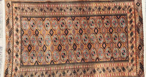 180 x 115 cm Turkmon Black Tribal Black Rug - Rugoutlet