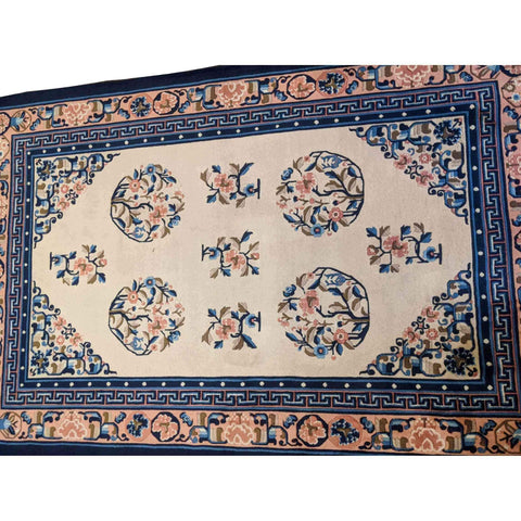 180 x 120 cm Old Chinese Traditional White Rug - Rugoutlet