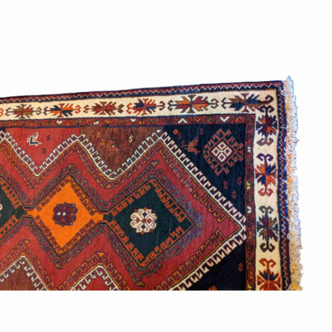 180 x 120 cm Qashqai Tribal Red Rug - Rugoutlet