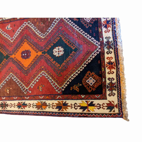 180 x 120 cm Qashqai Tribal Red Rug - Rugoutlet