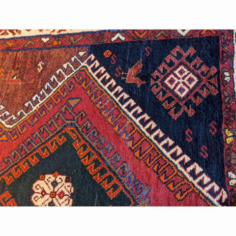 180 x 120 cm Qashqai Tribal Red Rug - Rugoutlet
