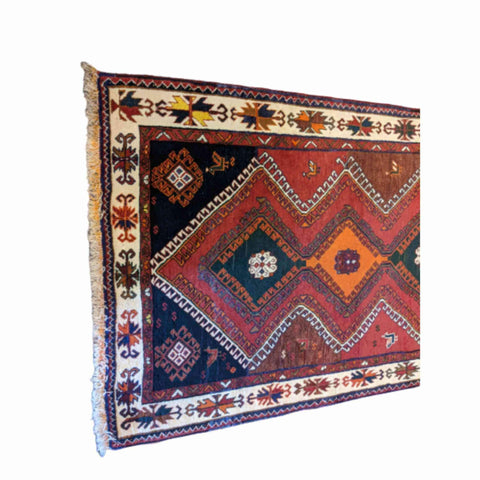 180 x 120 cm Qashqai Tribal Red Rug - Rugoutlet