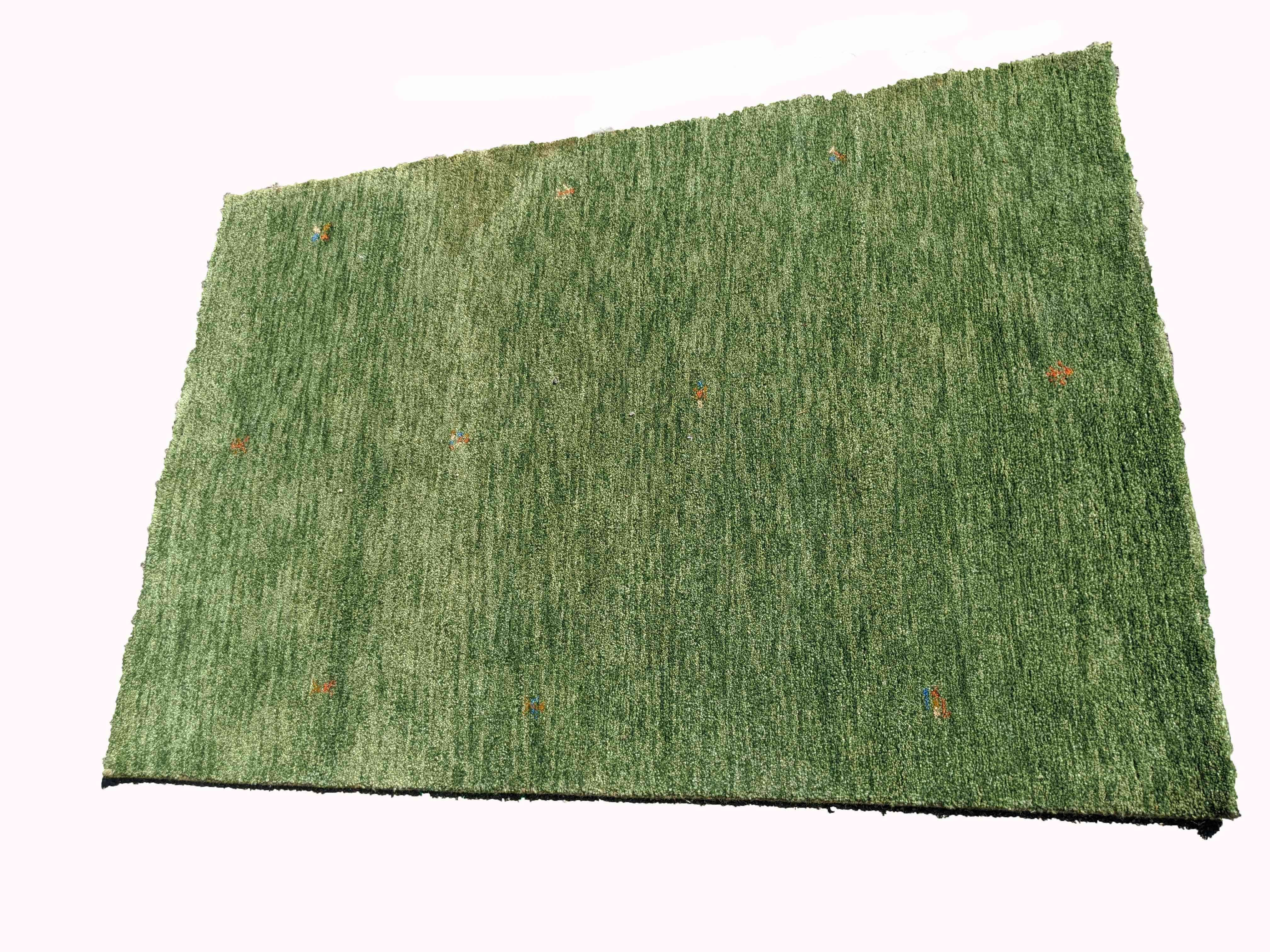 180 x 123 cm modern Nomadic Persian Gabbeh Tribal Green Rug - Rugmaster