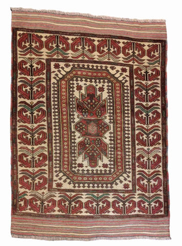 180 x 127 cm Afghan Mushwani Tribal Brown Rug - Rugoutlet