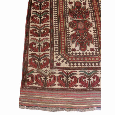 180 x 127 cm Afghan Mushwani Tribal Brown Rug - Rugoutlet