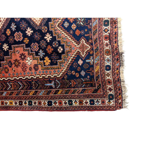 180 x 145 cm Old Qashqai Traditional Orange Rug - Rugoutlet