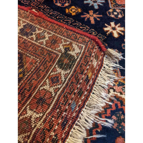 180 x 145 cm Old Qashqai Traditional Orange Rug - Rugoutlet
